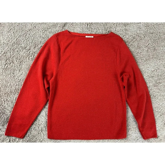 Lafayette 148 metallic boatneck sweater top red Size XS - Picture 7 of 16
